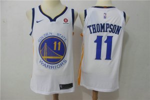 11 Thompson Warriors Authentic Nike Maillot Blanc